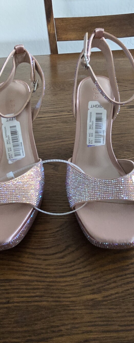 Gianni Bini Pink Crystal-Embellished Platform Slingbacks